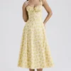 Carmen Buttercup Vintage Floral Print Cotton Bustier Sundress Carmen Buttercup Vintage Floral Print Cotton Bustier Sundress
