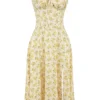 Carmen Buttercup Vintage Floral Print Cotton Bustier Sundress Carmen Buttercup Vintage Floral Print Cotton Bustier Sundress