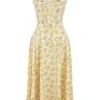 Carmen Buttercup Vintage Floral Print Cotton Bustier Sundress Carmen Buttercup Vintage Floral Print Cotton Bustier Sundress