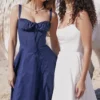 Carmen French Navy Bustier Sundress