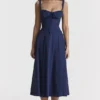 Carmen French Navy Bustier Sundress