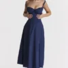 Carmen French Navy Bustier Sundress