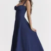 Carmen French Navy Bustier Sundress