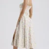 Carmen Pale Blue Meadow Print Cotton Bustier Sundress Carmen Pale Blue Meadow Print Cotton Bustier Sundress
