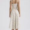 Carmen Pale Blue Meadow Print Cotton Bustier Sundress Carmen Pale Blue Meadow Print Cotton Bustier Sundress