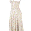Carmen Pale Blue Meadow Print Cotton Bustier Sundress Carmen Pale Blue Meadow Print Cotton Bustier Sundress