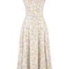 Carmen Pale Blue Meadow Print Cotton Bustier Sundress Carmen Pale Blue Meadow Print Cotton Bustier Sundress