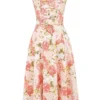 Carmen Pink Peony Print Cotton Bustier Sundress Carmen Pink Peony Print Cotton Bustier Sundress