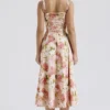 Carmen Pink Peony Print Cotton Bustier Sundress Carmen Pink Peony Print Cotton Bustier Sundress