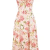 Carmen Pink Peony Print Cotton Bustier Sundress Carmen Pink Peony Print Cotton Bustier Sundress