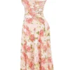 Carmen Pink Peony Print Cotton Bustier Sundress Carmen Pink Peony Print Cotton Bustier Sundress