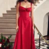 Carmen Red Rose Bustier Sundress