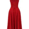 Carmen Red Rose Bustier Sundress