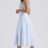 Carmen Soft Blue Cotton Bustier Sundress