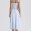 Carmen Soft Blue Cotton Bustier Sundress