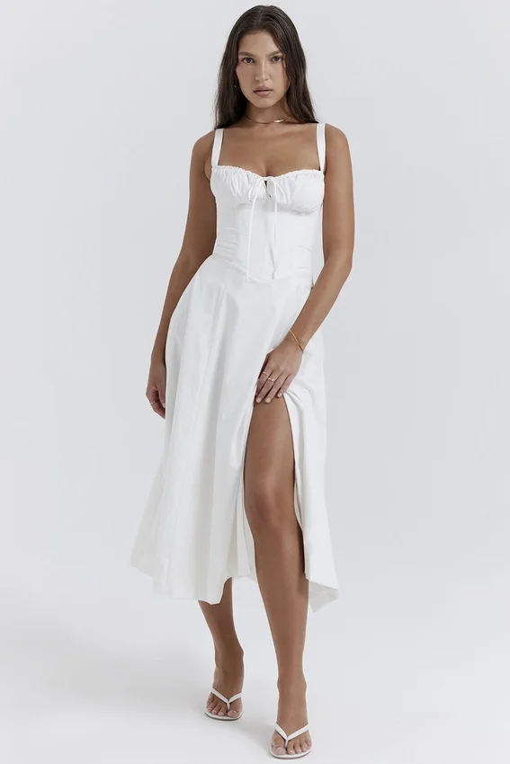 Carmen White Bustier Sundress Carmen White Bustier Sundress