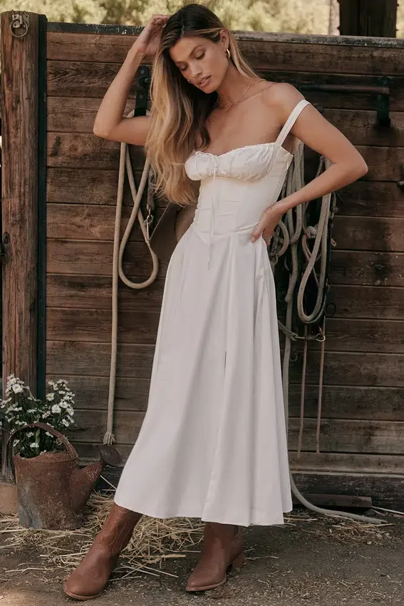 Carmen White Bustier Sundress Carmen White Bustier Sundress