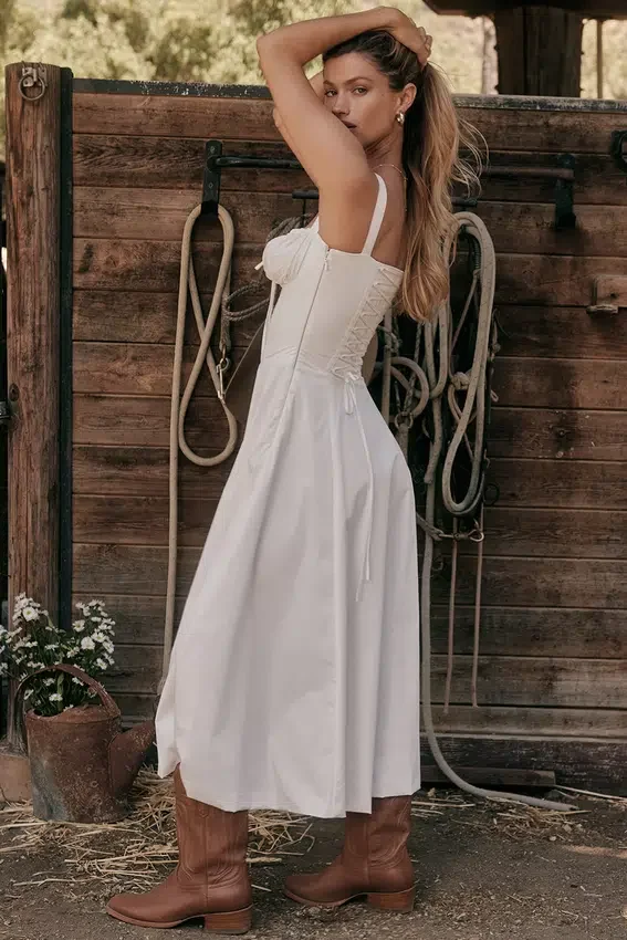 Carmen White Bustier Sundress Carmen White Bustier Sundress