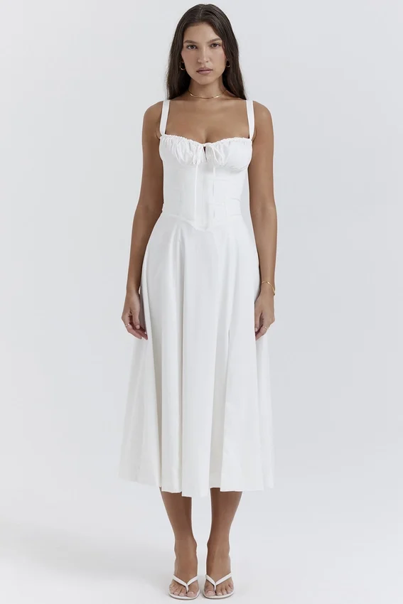 Carmen White Bustier Sundress Carmen White Bustier Sundress