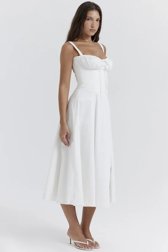 Carmen White Bustier Sundress Carmen White Bustier Sundress