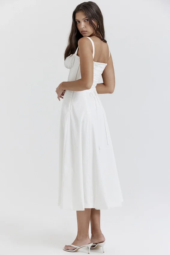Carmen White Bustier Sundress Carmen White Bustier Sundress