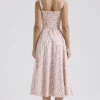 Carmen White Rosebud Print Cotton Bustier Sundress