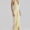 Carmine Lemon Mesh Silhouette Maxi Dress Carmine Lemon Mesh Silhouette Maxi Dress