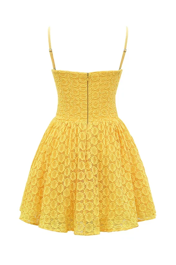 Carolina Apricot Lace Corset Mini Dress Carolina Apricot Lace Corset Mini Dress