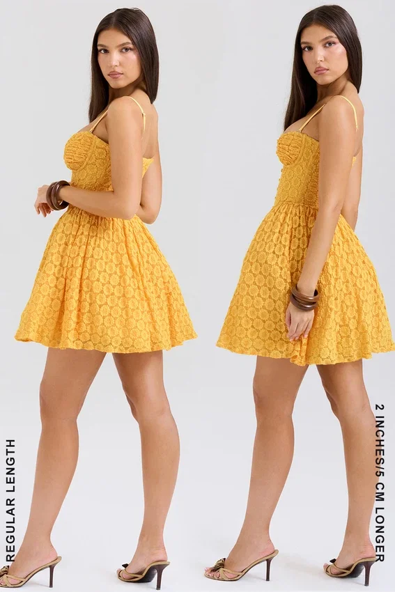 Carolina Apricot Lace Corset Mini Dress Carolina Apricot Lace Corset Mini Dress