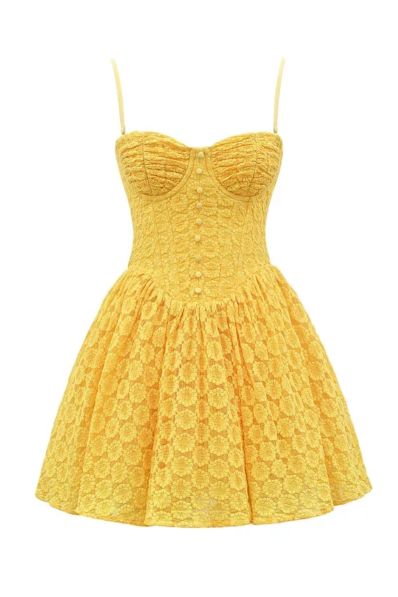 Carolina Apricot Lace Corset Mini Dress Carolina Apricot Lace Corset Mini Dress