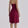 Carolla Wine Soft Twill Halter Neck Midi Dress Carolla Wine Soft Twill Halter Neck Midi Dress