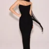 Cassidy Black Mesh Maxi Skirt with Fluted Hem