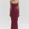 Cassidy Cabernet Fluted Hem Mesh Maxi Skirt Cassidy Cabernet Fluted Hem Mesh Maxi Skirt