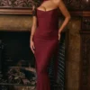 Cassidy Cabernet Fluted Hem Mesh Maxi Skirt Cassidy Cabernet Fluted Hem Mesh Maxi Skirt