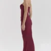 Cassidy Cabernet Fluted Hem Mesh Maxi Skirt Cassidy Cabernet Fluted Hem Mesh Maxi Skirt