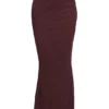 Cassidy Cabernet Fluted Hem Mesh Maxi Skirt Cassidy Cabernet Fluted Hem Mesh Maxi Skirt