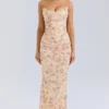Hallie Honeyflower Print Strapless Corset With Neck Scarf Hallie Honeyflower Print Strapless Corset With Neck Scarf