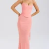 Cassidy Peach Fluted Hem Maxi Skirt Cassidy Peach Fluted Hem Maxi Skirt