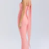 Hallie Peach Strapless Corset With Neck Scarf
