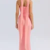 Hallie Peach Strapless Corset With Neck Scarf