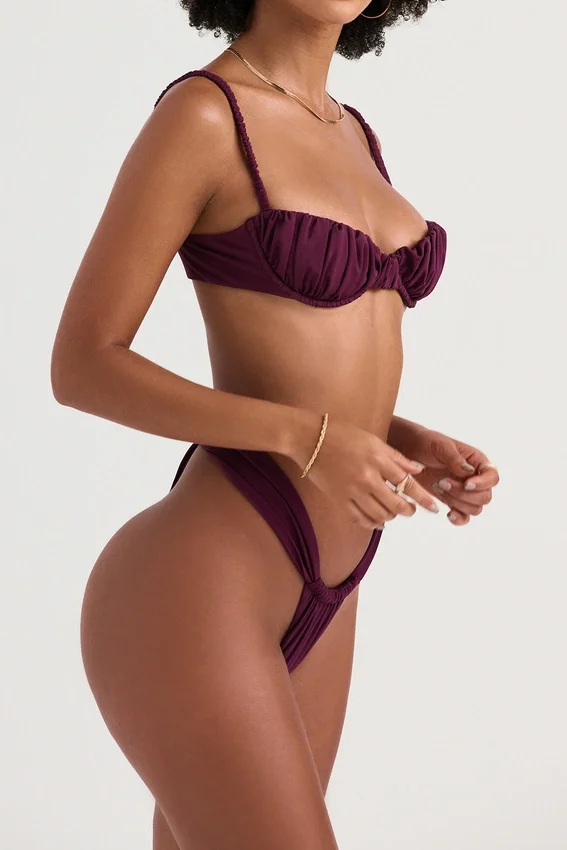 Cassis Prune Ruched Bikini Top Cassis Prune Ruched Bikini Top