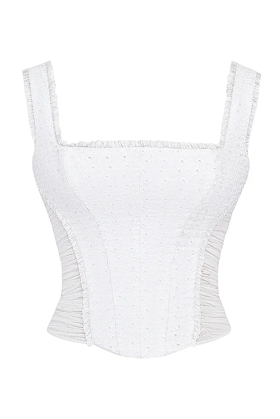 Catalina White Broderie Anglais Corset Catalina White Broderie Anglais Corset