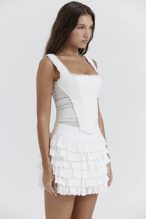 Catalina White Broderie Anglais Corset Catalina White Broderie Anglais Corset
