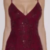 Catarina Wine Hand-Beaded Embellished Mini Dress – Limited Edition Catarina Wine Hand-Beaded Embellished Mini Dress – Limited Edition
