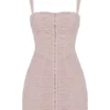 Cate Crystal Ruched Mesh Mini Dress