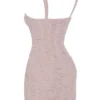 Cate Crystal Ruched Mesh Mini Dress