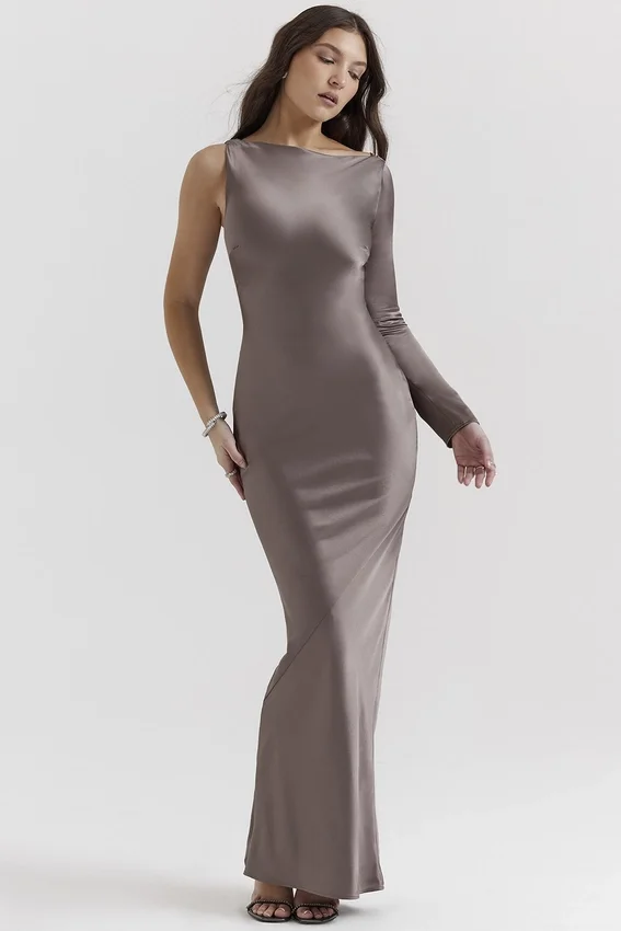 Catiana Smoke One Sleeve Maxi Dress Catiana Smoke One Sleeve Maxi Dress