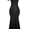 Cesca Black Floral Maxi Dress