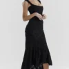 Cesca Black Floral Maxi Dress