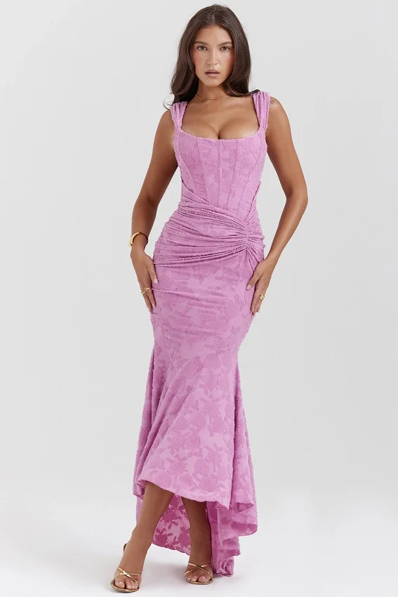 Cesca Rose Pink Floral Maxi Dress Cesca Rose Pink Floral Maxi Dress